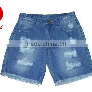 Summer paragraph ultra-thin flange waist fertilizer to increase code fat mm large size 4 pants female denim shorts female tide