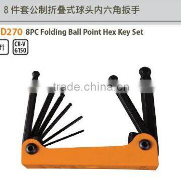 8pc Folding Ball Point Hex Key Set