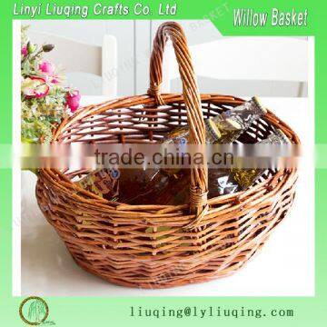 Cheap handmade brown straw fruit basket mini woven basket