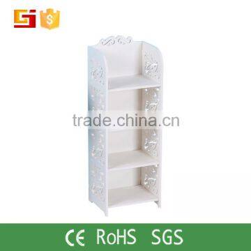 Factory supplier WPC material 4 tier decoractive commodity display rack supermarket shelf