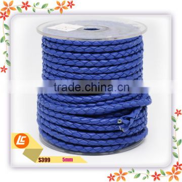 wholesale cheap 4mm pu braided leather cord for necklace