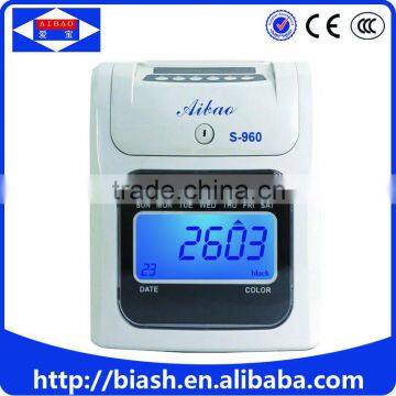 employee time sheet punching machine/time sheet for attendance machine