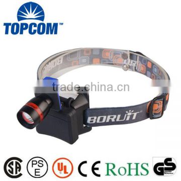 High quality ce rohs 240 lumen 3w zoom rechargeable q5 headlamp