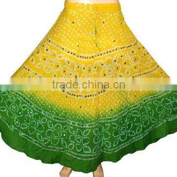 SKIRTS - Indian Rajasthani Bandhej Long Cotton Skirts