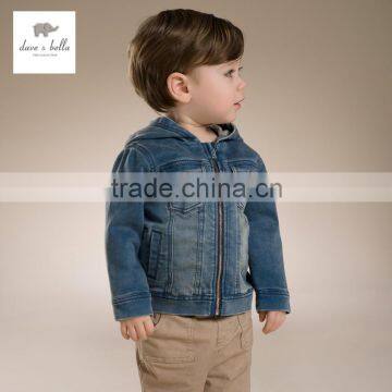 DB3402 dave bella spring cotton baby tops baby shirts baby denim coat outwear girls denim clothing