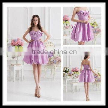 Real Sample New Sweetheart A-line Pleated Empire Short Taffeta Bridesmaid Dresses xyy07-077