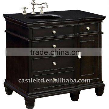 antique style wooden bathroom vanity