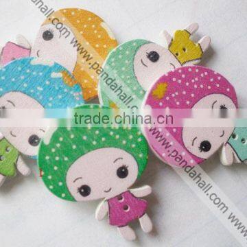 Mixed Wooden Buttons Doll Sewing Button for Children(NNA0YVX)