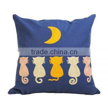 Cheap wholesale embroidery cotton canvas pillow cover