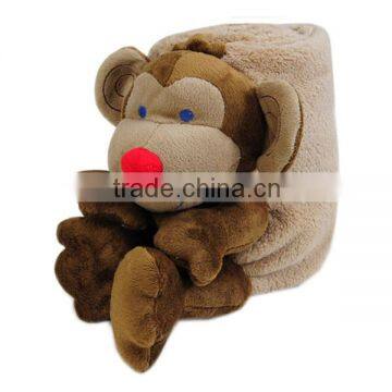 cheap wholesale plush monkey stuffed coral blanket