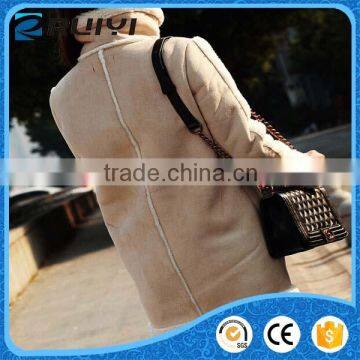 Latest Design Fashion Women Suede Lamb Wool Long Coat photo-6