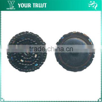 7MM Clear Rhinestone Black Bead Garment Chinese Frog Rhinestone Button photo-3