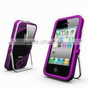 acrylic and TPR case for IPhone 4 with stand design