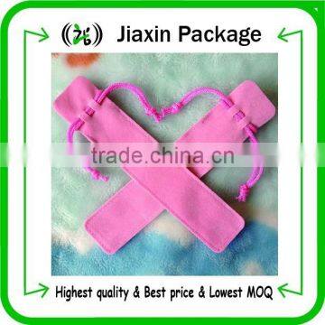 2015 wholesale  velvet pouch for pen with ball drawstring
