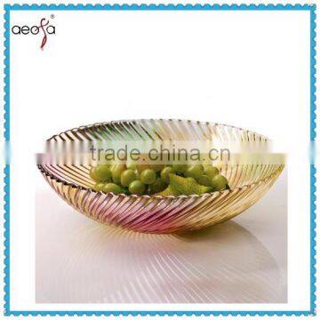 Antique Fancy Colored Big Decorative Round Glass Fruit Bowls
