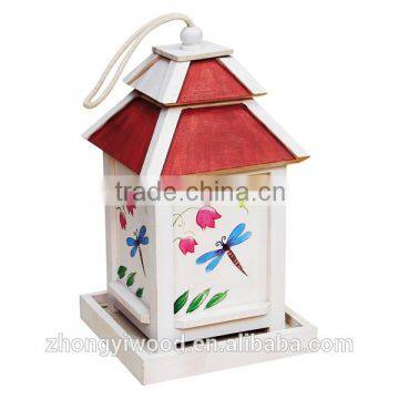 Trade assurance Garden decoration natural style cute design custom pine wooden bird house