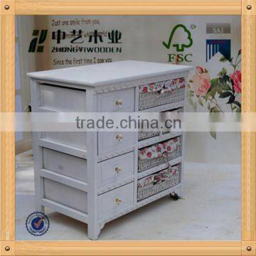 Trade assurance Amenity style white color dubble drawer chest living room side cabinet