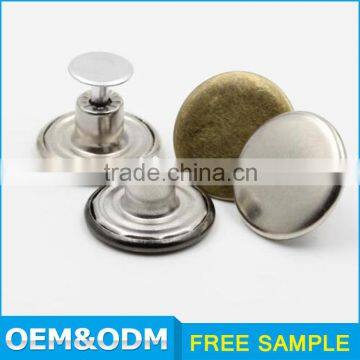 bronze style screw alloy metal shank garment jeans button