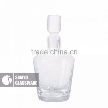 SAMYO Handcrafted Customed Clear Glass Whisky or Juice Bottle With Glass Lid