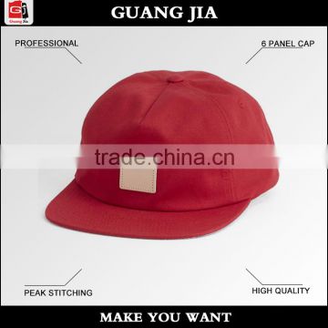 Red and oem blank custom caps flat hat cap