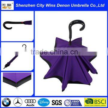 2015 new double layer upside down umbrella reverse or inverted or upside down umbrella or Kazbrella umbrella