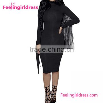 Black Softextile Dress Fabric Butterfly Sleeve Dresses                        
                                                Quality Choice