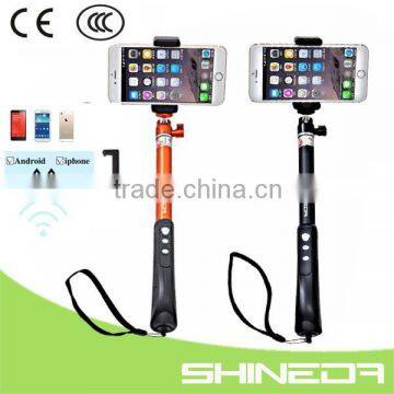 Shineda FBA service mobile phone aluminum alloy bluetooth selfie stick for iphone