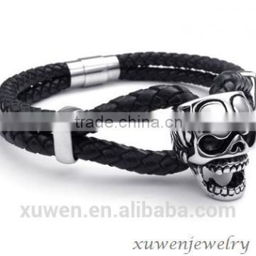 custom design 316l stainless steel skull bracelet jewelry wholesale