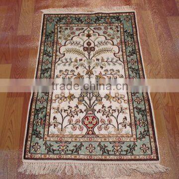 green color handmade silk home decor carpet persian silk carpet muslim prayer rug collection handcraft