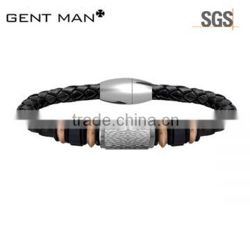 316L Stainless Steel Magnetic Clasps Braided Leather Bracelets