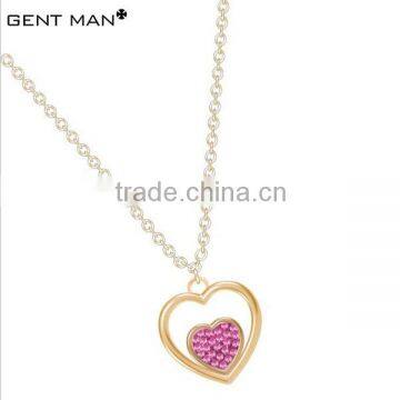 gold plated jewelry ladies stainless steel heart pendant