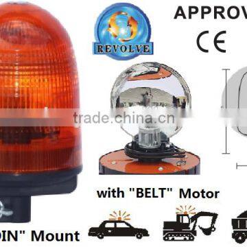 E-MARK Revolving Halogen Warning Light, ECE MARK Rotating Halogen Warning Beacon(SR-BL-501R-4) With Europe DIN Mount Pole Beacon