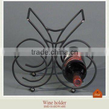 Chrome metal wine holder for wine bottle