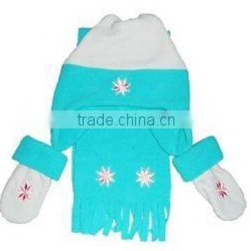 polar fleece hat scarf and glove