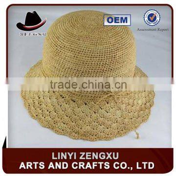 Bucket shape straw boater cap hat