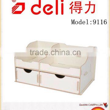 Deli Korean Wooden Pen Case DIY Storage Box Wood Model 9116 photo-2