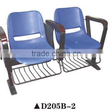 3-seater lobby waiting chair with oak armrest for sale D205B-2