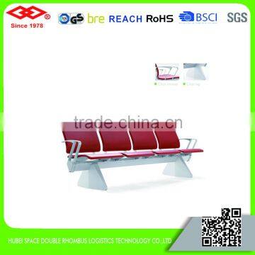 Four-seater airport waiting chair with armrest