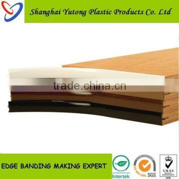 wooden color table corner T profile edge banding,flexible T edge banding profiles,soft embossed plastic T profile strips