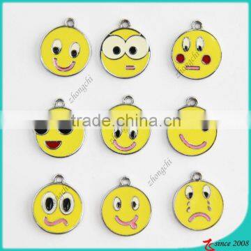 Fashion zinc alloy metal enamel emoticons pendant charms