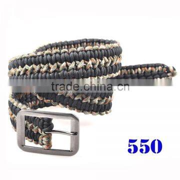 new flat paracord survival belt,wholesale 550 paracord belt