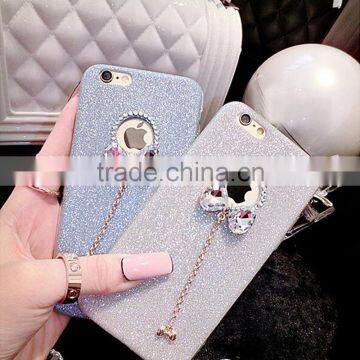 Bowknot Glitter Cases for IPhone 6 6s Soft Silicone Cover Case With Bling Bling Diamond Cover for IPhone 5 5s 6 6s Plus