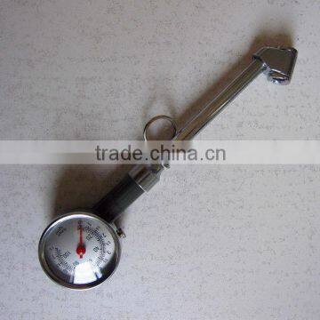 YD-505 long chuck tire gauge, metal body,dial truck tire gauge