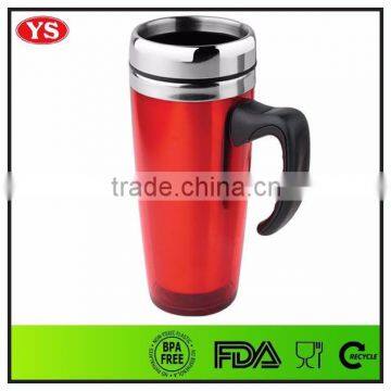 16 oz double layer translucent travel mug with stainless