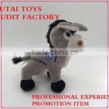 Soft plush donkey toy SEDEX,ICTI,,BSCI,WCA,SA8000 audit factory promotion manufacturer stuffed donkey with Greece flag