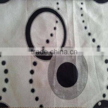 Modern Wave Line&Circle Design Fleece Base Blackout Jacquard Curtain Fabric