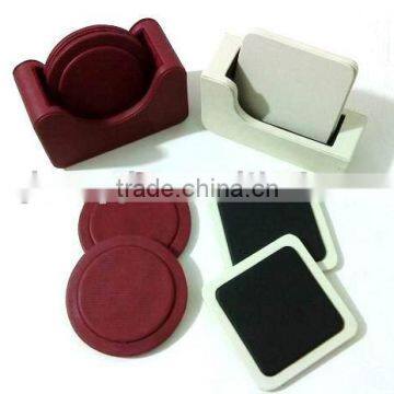 High quality customized made-in-china Leather Coaster Sets for Office(ZDS-033)