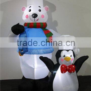 Inflatable inflatable christmas polar bear and penguin