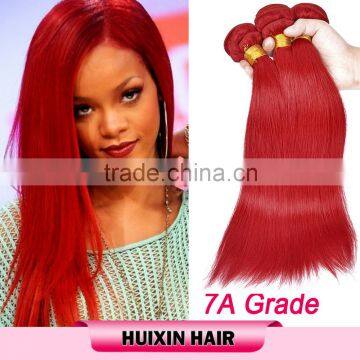 Red straight remy hair 100% unprocessed virgin brazilian hair