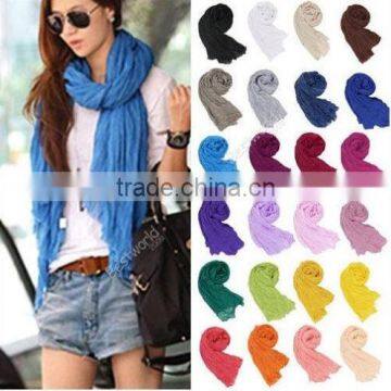 New women fashion silk lady scarf candy color warm scarfs